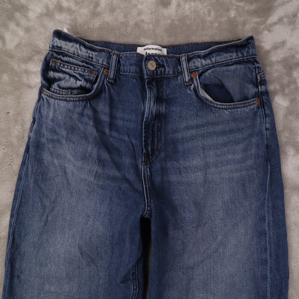 Reformation Palmer Lived-In Baggy Jeans Women's 28 Blue High Rise Medium Wash - Picture 2 of 11